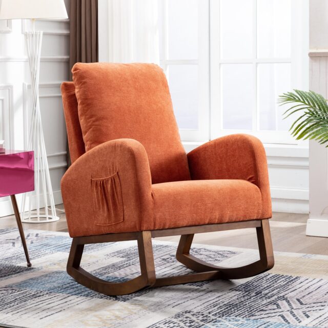 Comfortable Fabric Sofa Rocking Chair, Comfy Rocking Chair For Living Room
